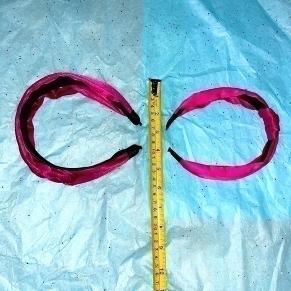 Set of 2 headband Wardani fuchsia braided side knot wide+ front knot headband - Picture 4 of 12